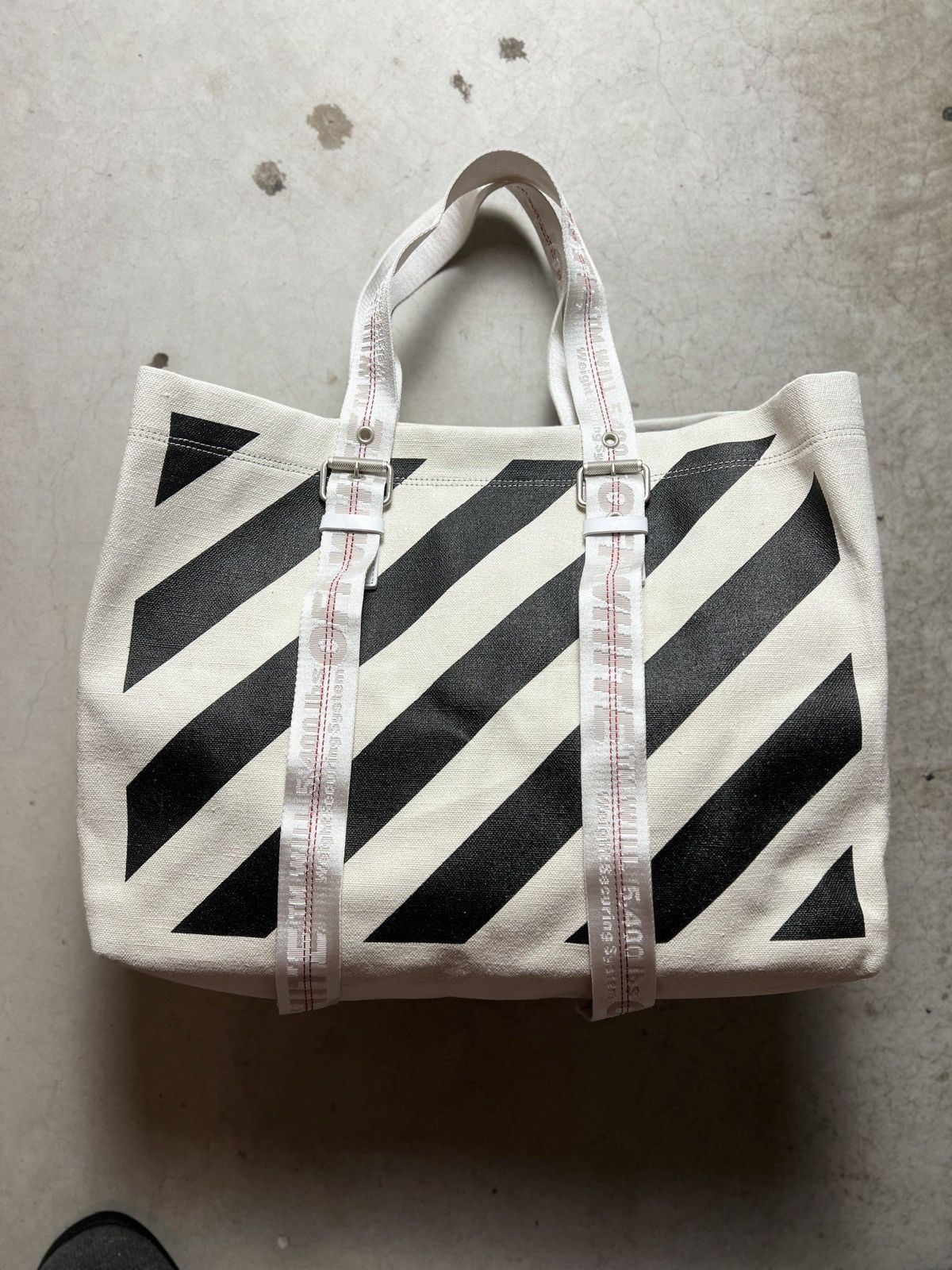Off-White Off-White Tote Bag Canvas/Linen - Black/White Size ONE SIZE - 17 Thumbnail