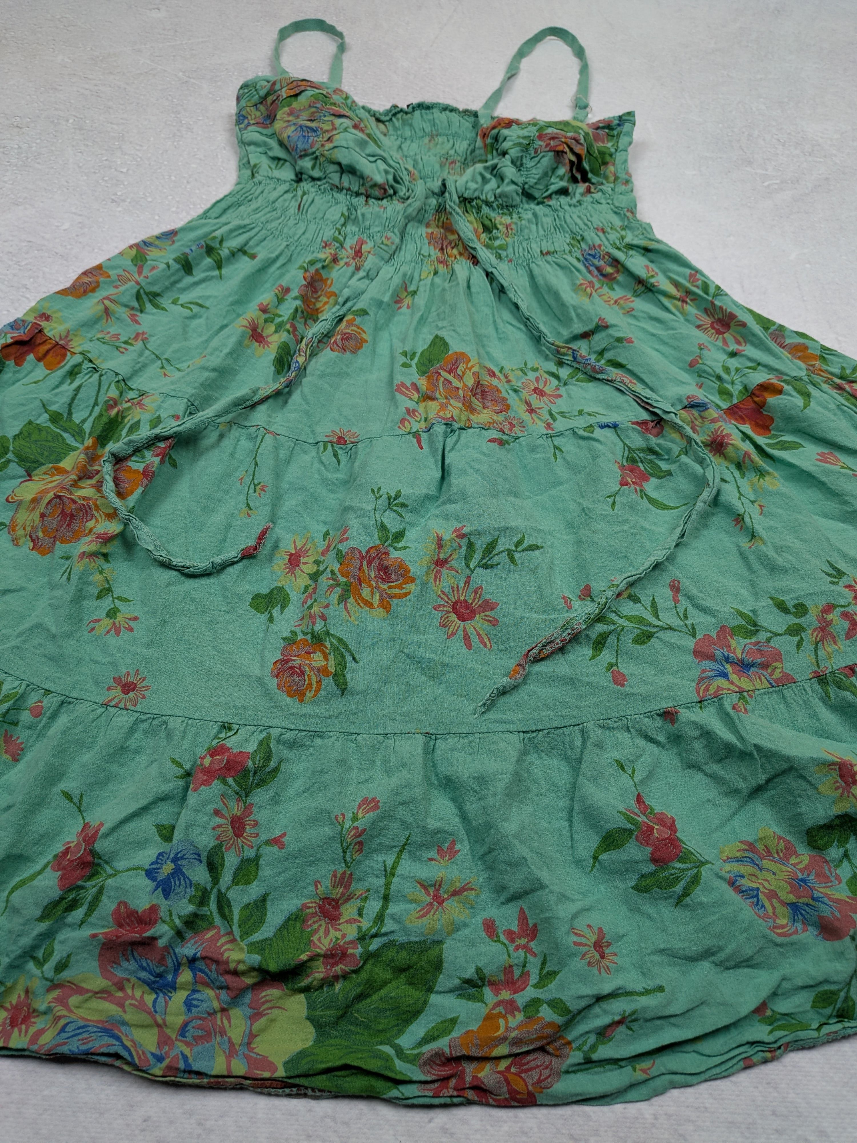 Other Italian Smocked Floral Sundress M Y2K Cottagecore Midi Dress Size M / US 6-8 / IT 42-44 - 3 Thumbnail
