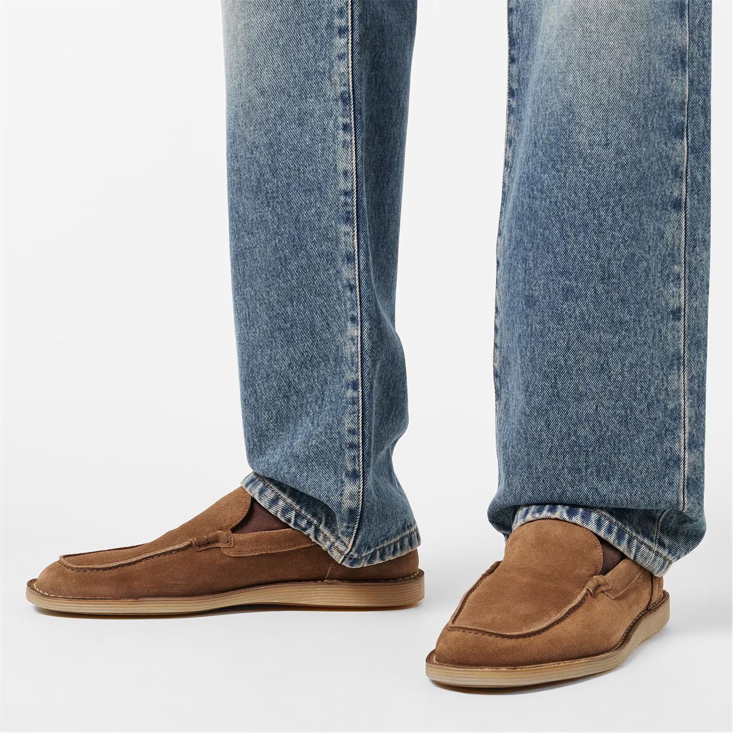 Dolce & Gabbana o1g2r1mq0426 Crepe Textured Slip-On Loafers in Brown Size US 10 / EU 43 - 2 Thumbnail