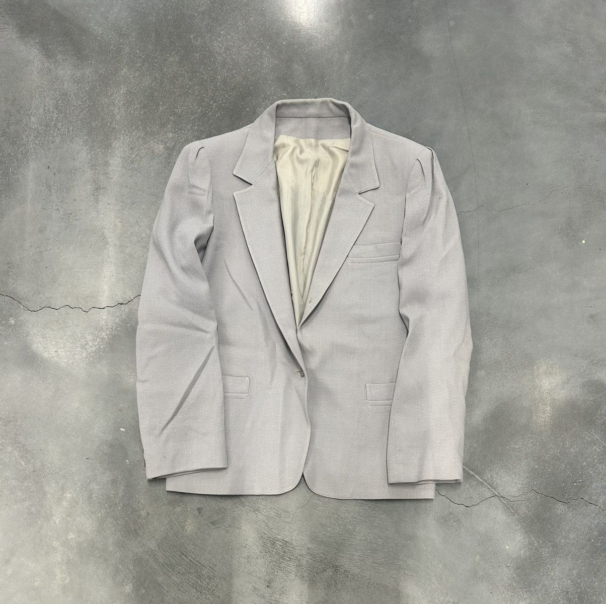 Vintage Grey vintage blazer with shoulder pads jacket Size M / US 6-8 / IT 42-44 - 1 Thumbnail