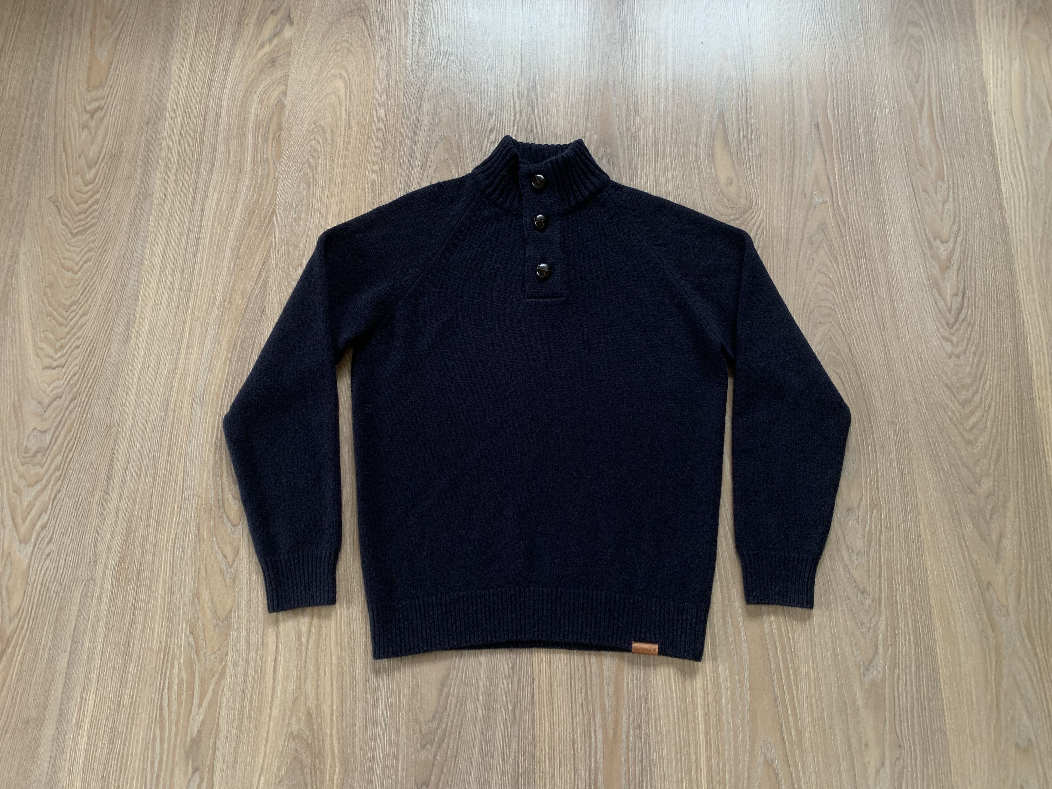 Barbour Barbour Essential Chunky Half Button Wool Knit Sweater Size US L / EU 52-54 / 3 - 1 Thumbnail