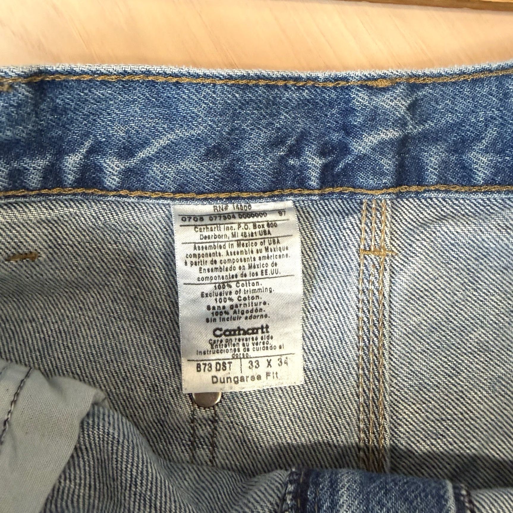 Carhartt VINTAGE Carhartt Double Knee Pants Blue Denim 31 Carhartt B17 Straight Leg Heavy Workwear 90s Mens Casual Workwear Pants Size US 31 - 5 Thumbnail