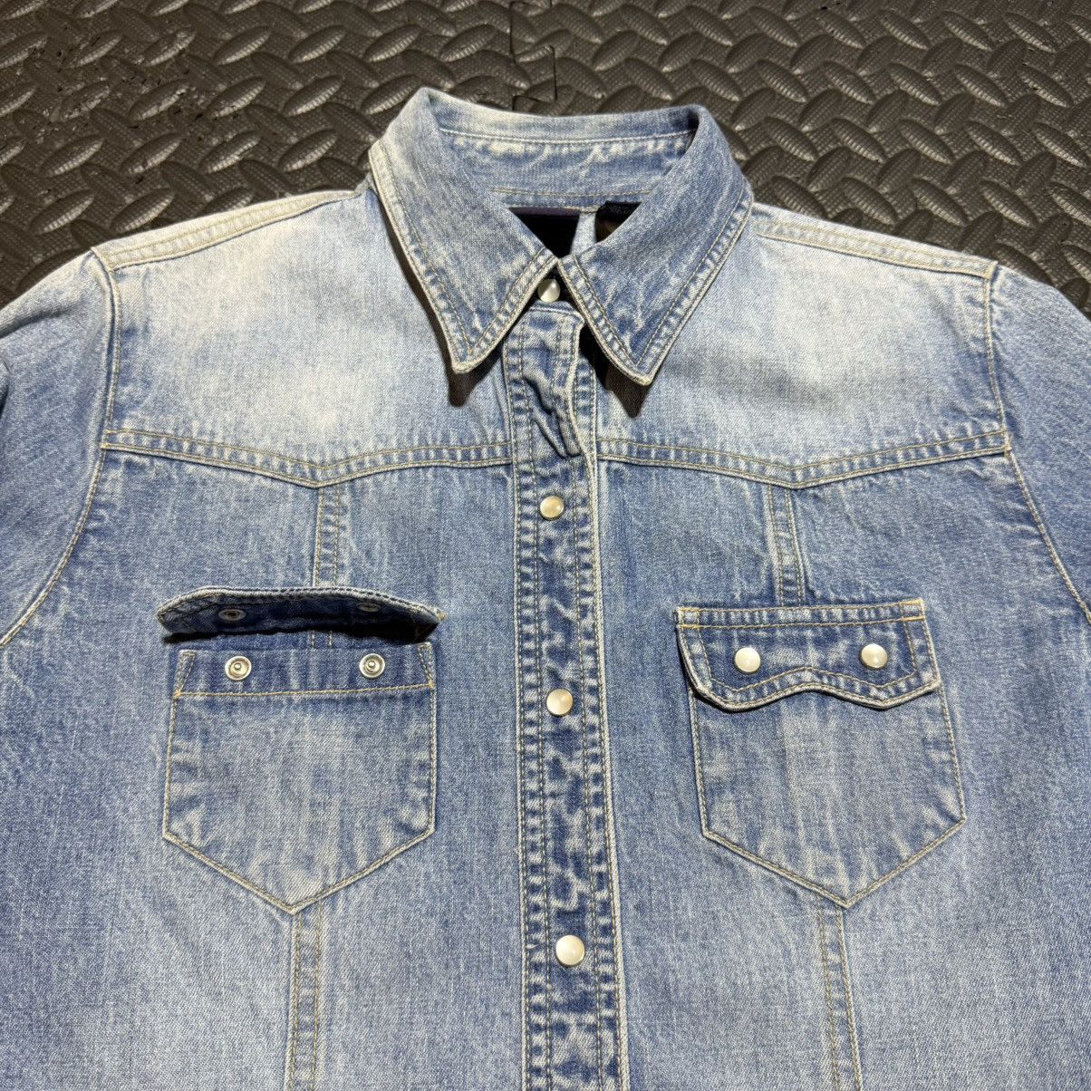 Gap GAP Pearl Snap Denim Button Down Shirt Western Ombre XS Size XS / US 0-2 / IT 36-38 - 2 Thumbnail