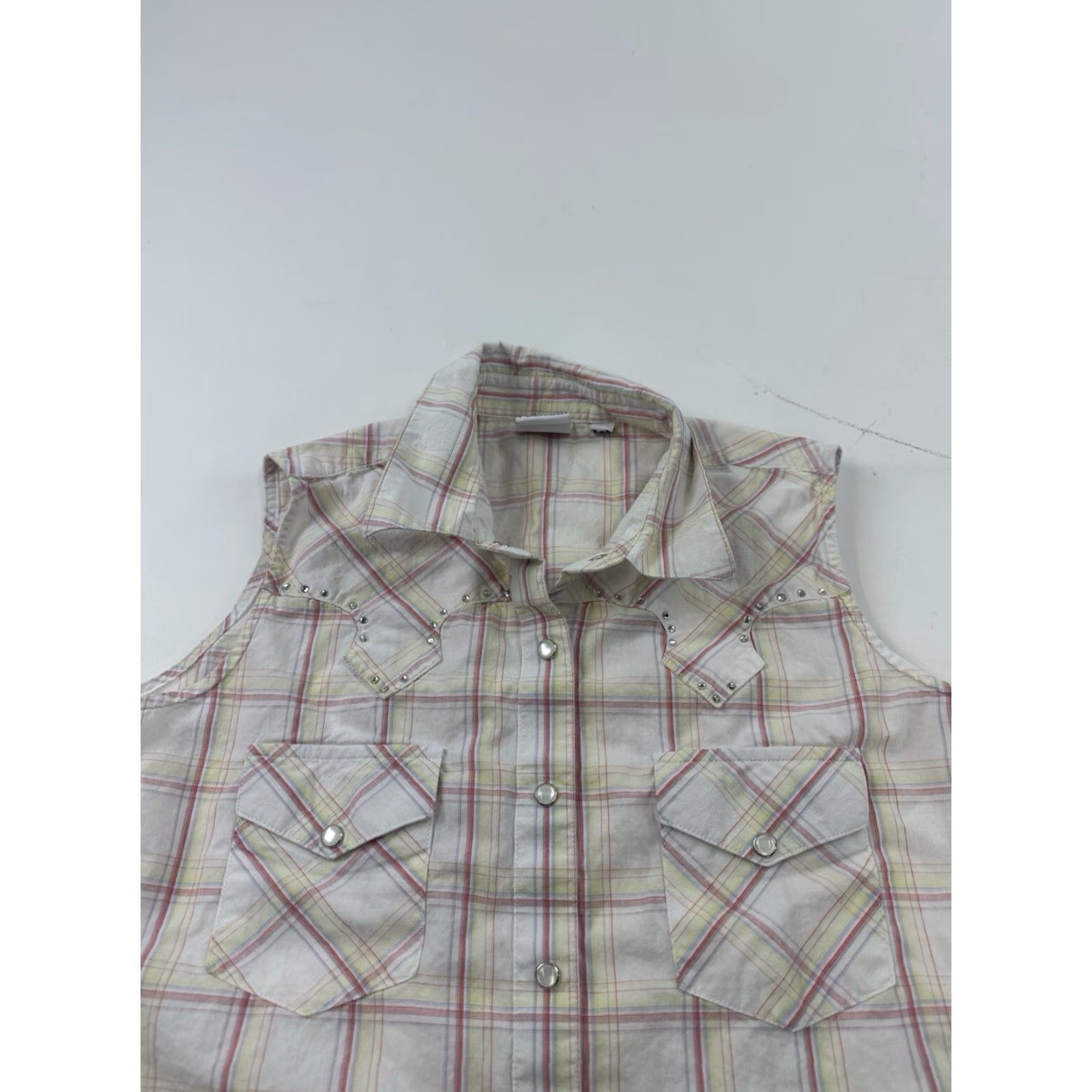 Vintage VINTAGE Rockies Women's Western Shirt Sleeveless M Floral Plaid Cowgirl Casua Size M / US 6-8 / IT 42-44 - 2 Thumbnail