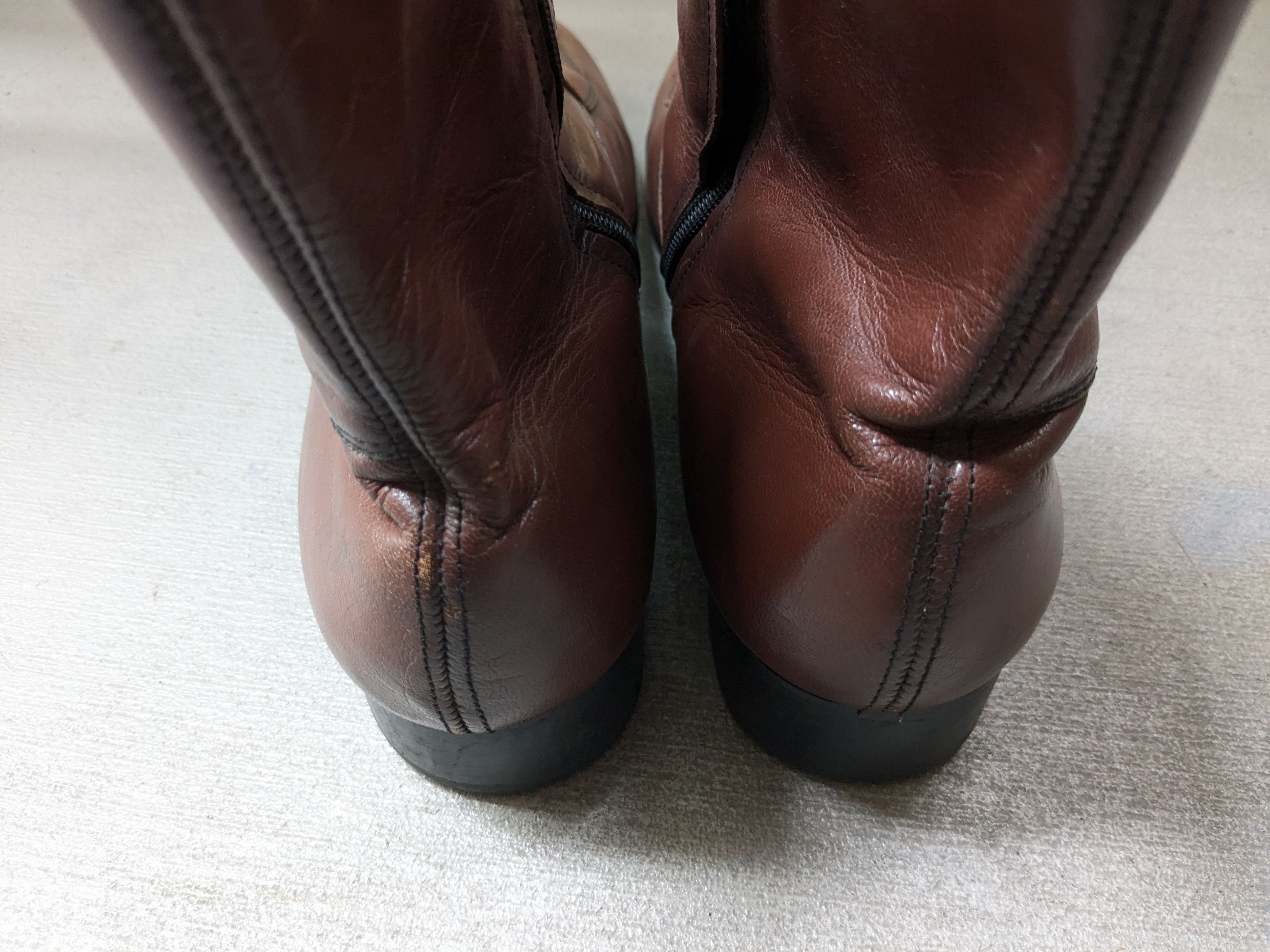 Genuine Leather Vintage Side Zip Boots Brown Leather 10.5 EEE Wide Chelsea Size US 10.5 / EU 43-44 - 11 Thumbnail