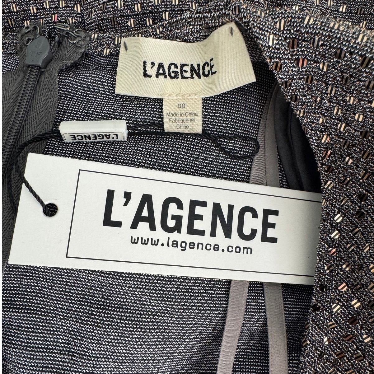 L'AGENCE L’AGENCE Rosetta Twist Front Dress Grey Gold size 00 / XS Size XXS / US 00 / IT 34 - 10 Thumbnail
