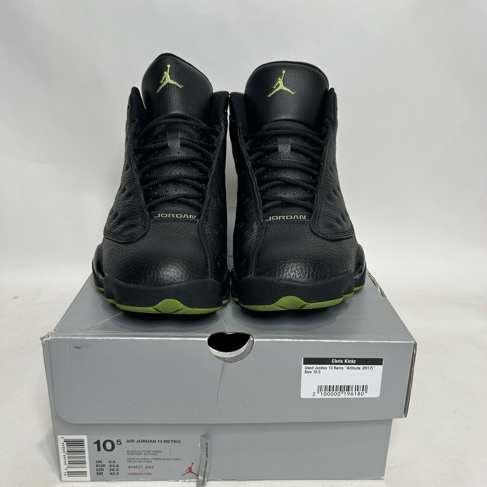 Jordan Brand Nike Air Jordan 13 Retro “Altitude/Black Green” 2017 Size US 10.5 / EU 43-44 - 2 Thumbnail