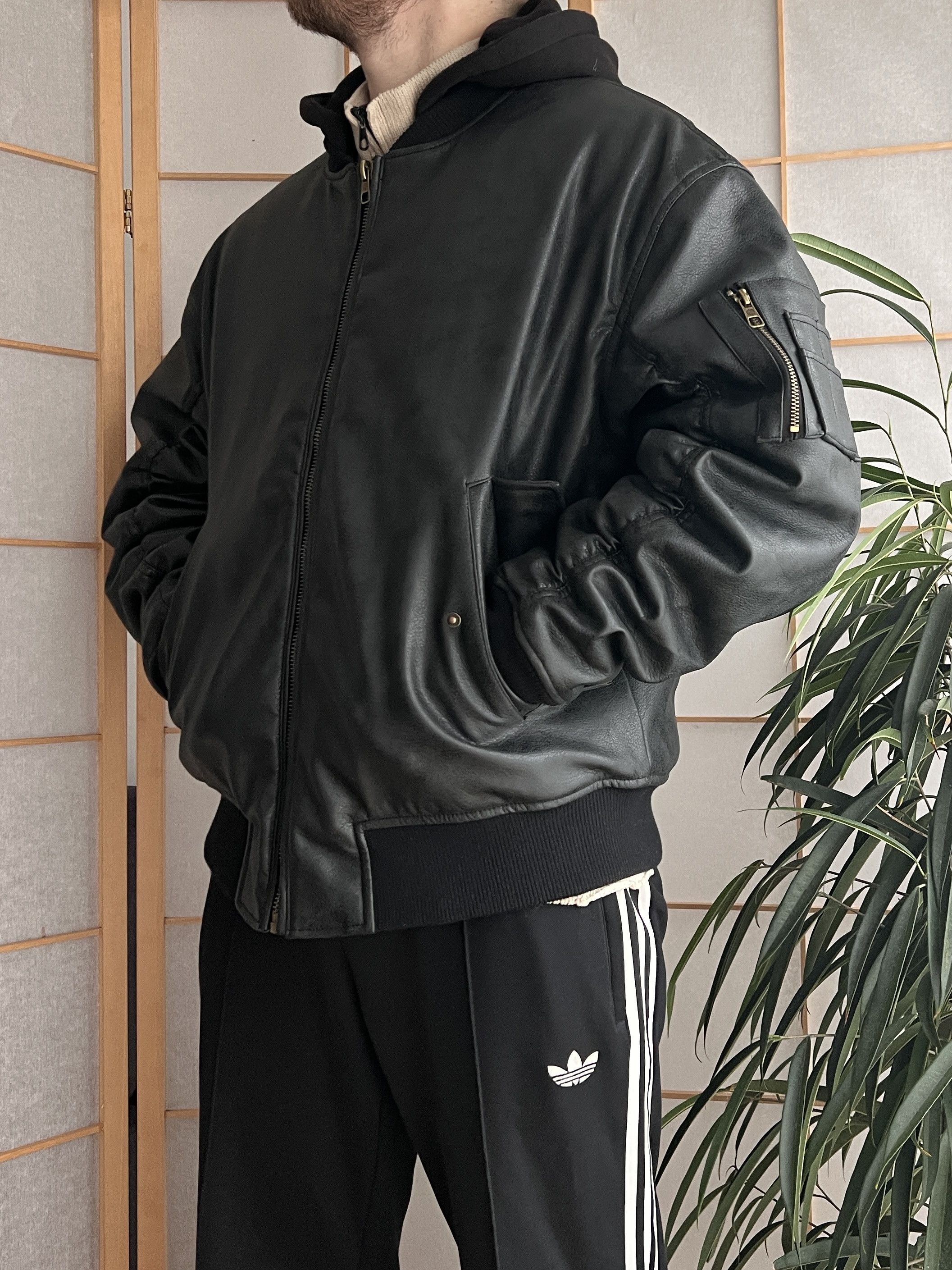 Hysteric Glamour MA-1 leather bomber jacket y2k baggy opium boxy flyer army Size US L / EU 52-54 / 3 - 5 Thumbnail