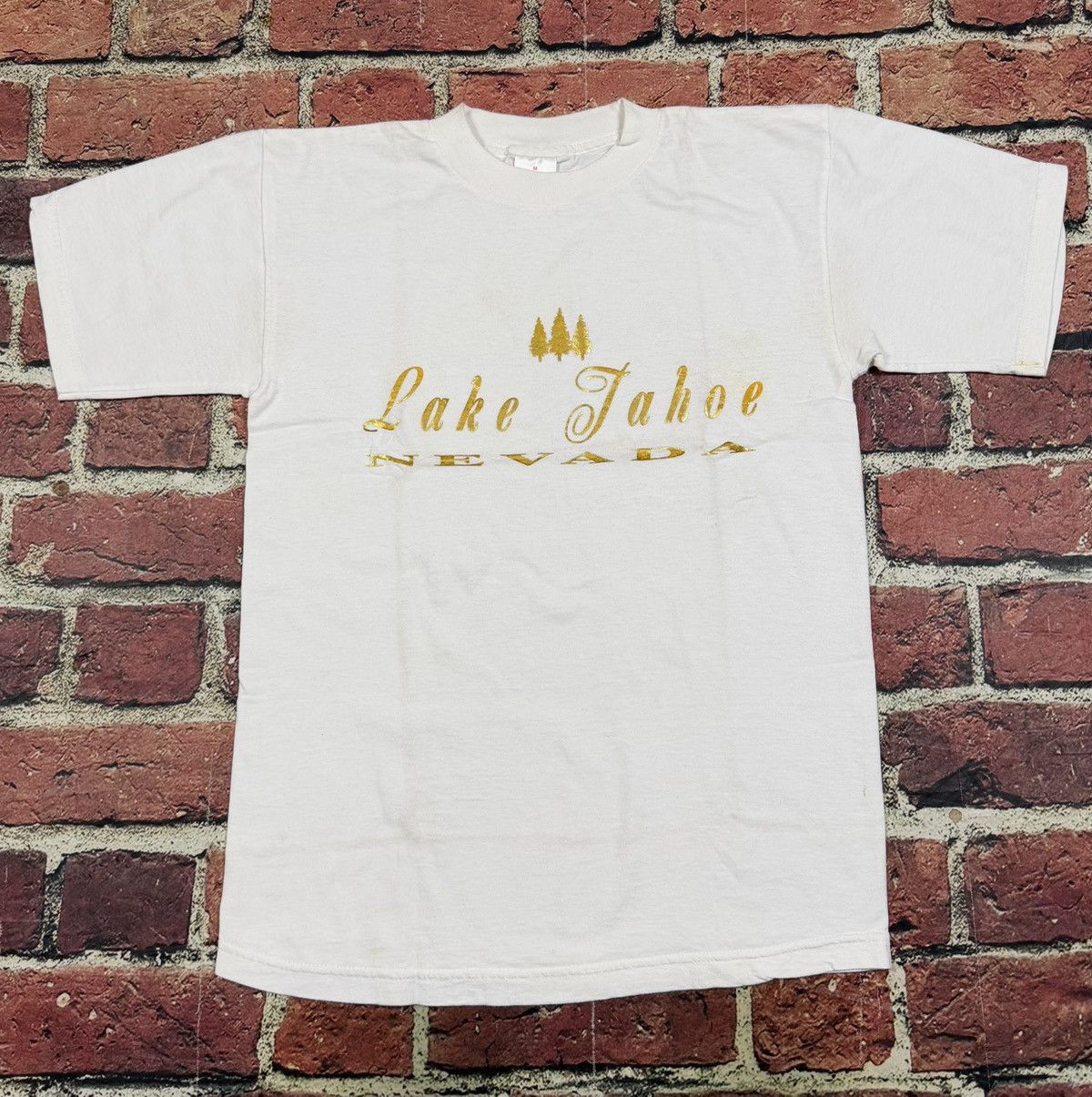 Vintage Vintage 90s Lake Tahoe Nevada T Shirt Outdoor Nature Trees Size US M / EU 48-50 / 2 - 1 Thumbnail