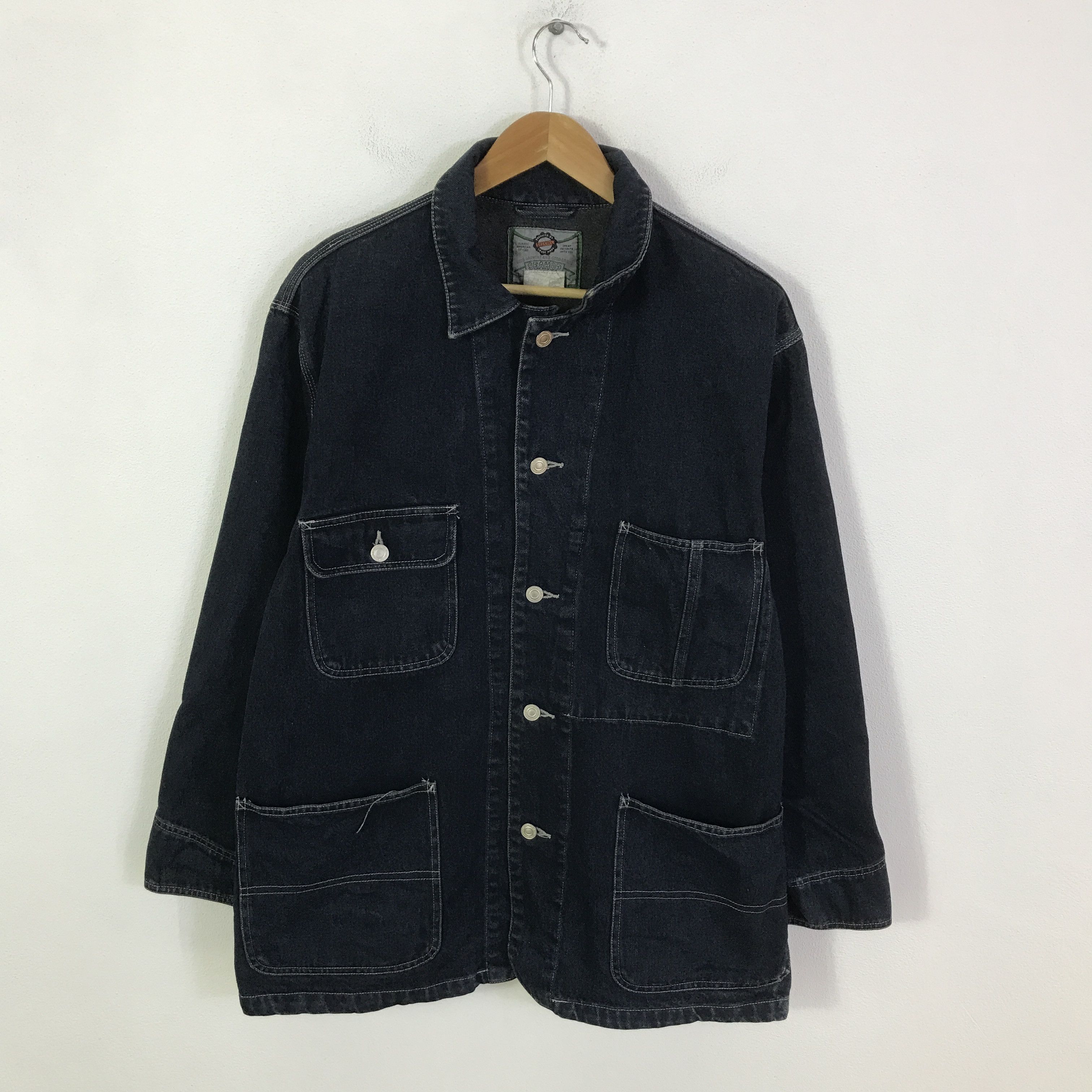Japanese Brand seahop denim chore design jacket K115B7 Size US L / EU 52-54 / 3 - 1 Thumbnail