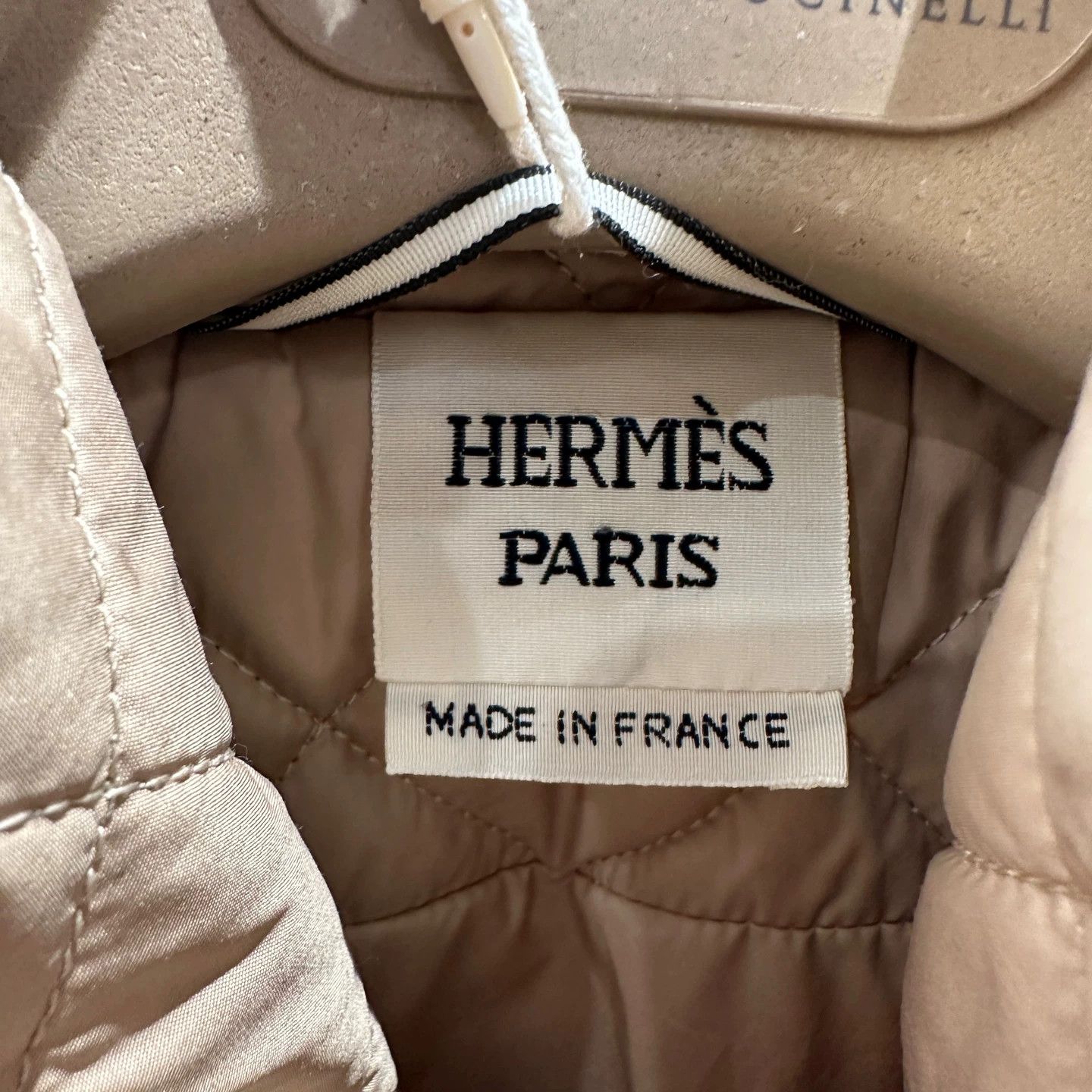 Hermes Hermes may608 Khaki Quilted Orange Buckle Padded Jkt 38 Size S / US 4 / IT 40 - 3 Thumbnail