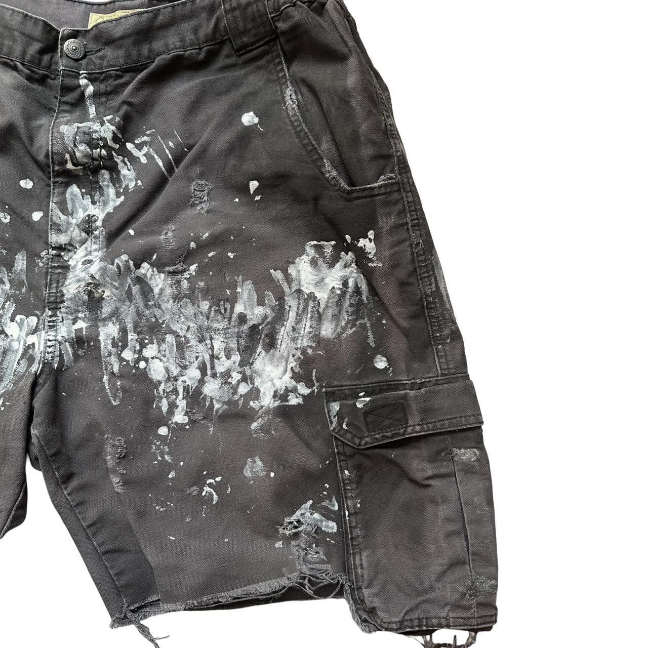 Cabelas ASTROBOI* x Cabelas Pained Faded Black Cargo Shorts - 36" Size US 36 / EU 52 - 4 Thumbnail