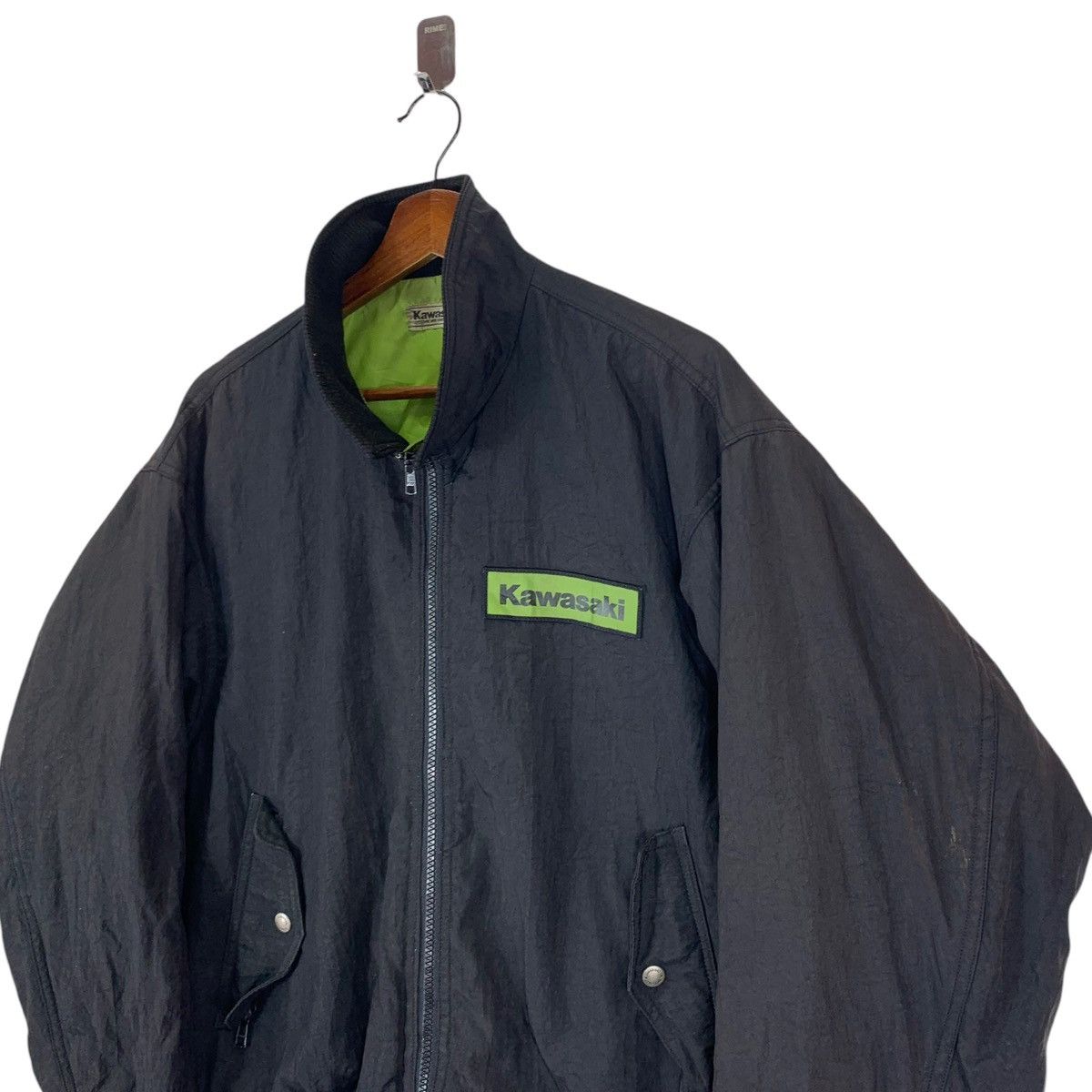 Vintage VINTAGE 90s KAWASAKI RACING MOTORSPORT BOMBER ZIPPER JACKET Size US L / EU 52-54 / 3 - 3 Thumbnail