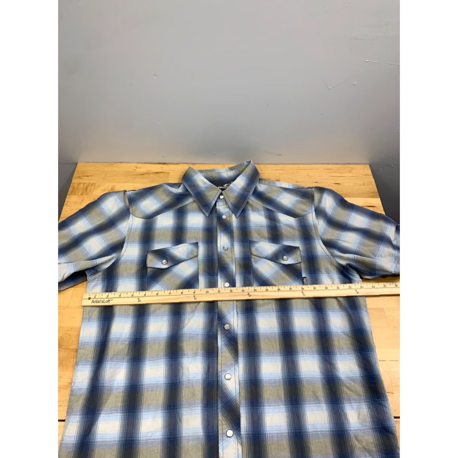 Vintage VINTAGE Counter Culture Shirt Men L Blue Plaid Button-Up Short Sleeve Western Y2K 12792 Size US L / EU 52-54 / 3 - 5 Thumbnail