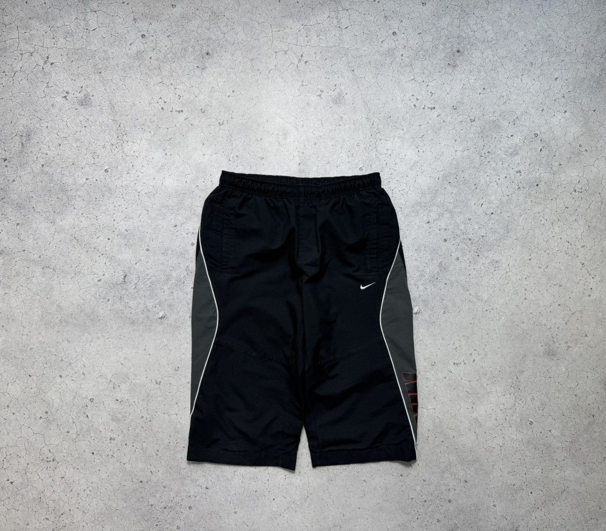 Nike × Vintage Nike Vintage Shorts Big Logo Swoosh Drill Y2K Rare Size US 30 / EU 46 - 2 Thumbnail
