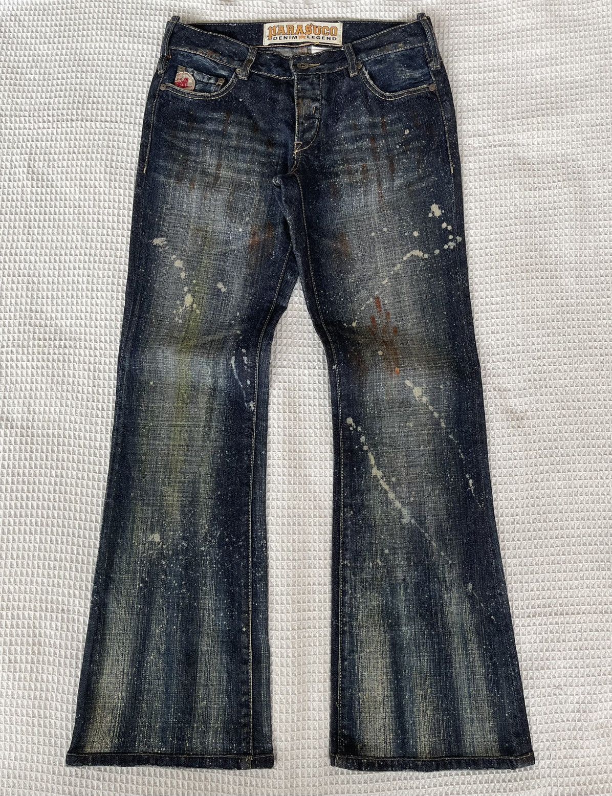Parasuco Vintage🔥PARASUCO🔥Bootcut Rusty Blue Paint Denim Punk Size US 31 - 2 Thumbnail