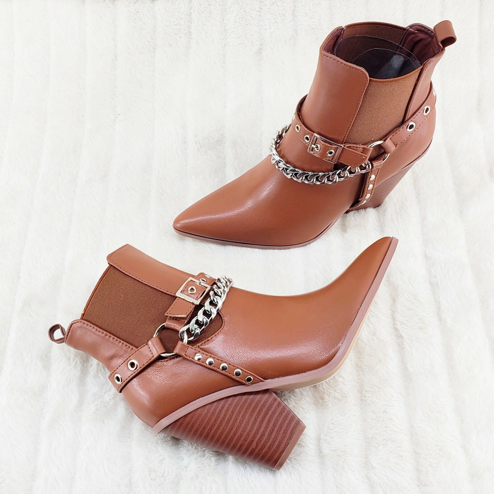 Other Dimitri Western Chain Strap Cowboy / Cowgirl Pull Ankle Boot Size US 9 / IT 39 - 5 Thumbnail