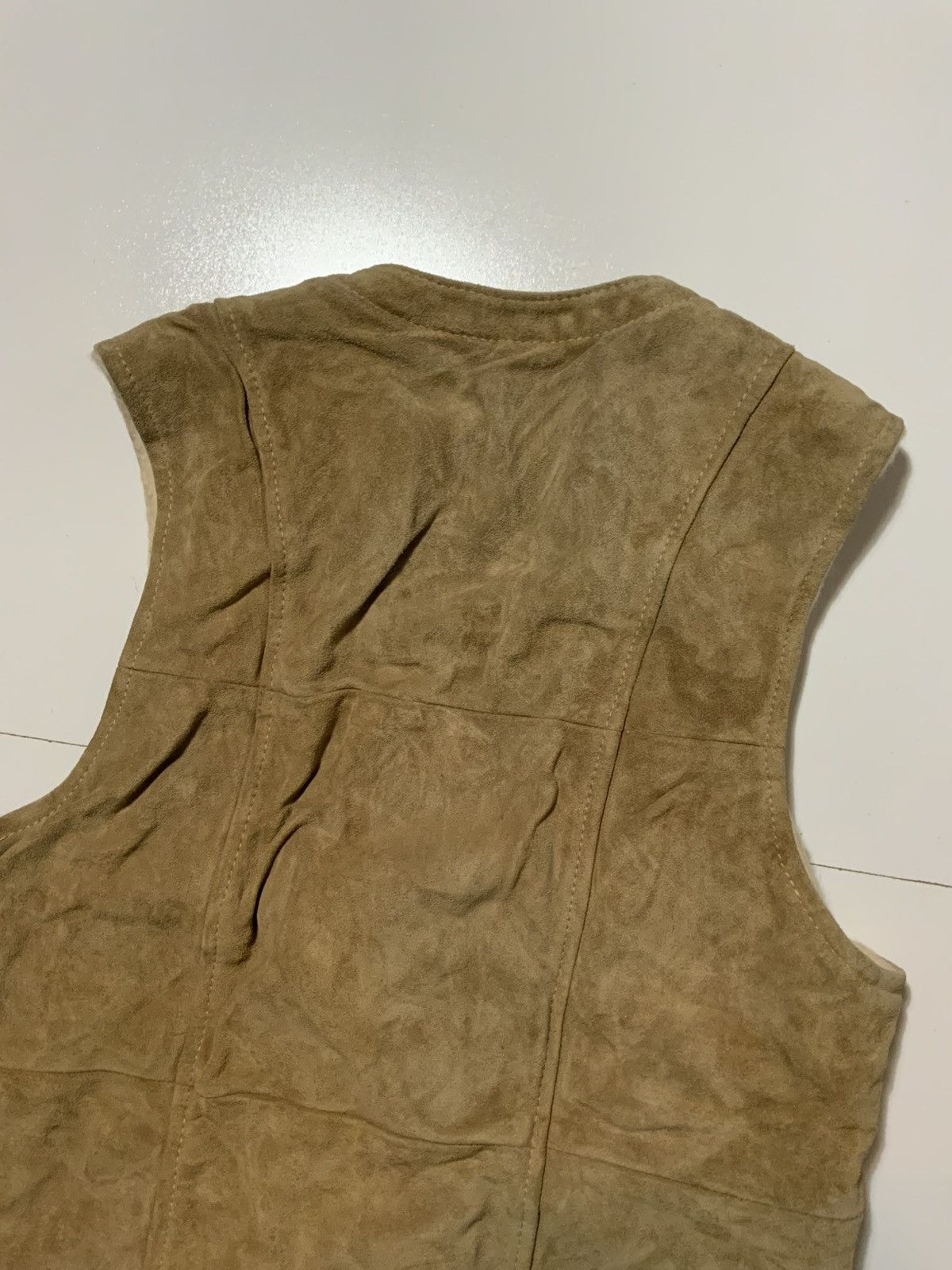 Vintage VTG 70s 80s Sears Leather Suede Sherpa Western Vest Jacket Size US M / EU 48-50 / 2 - 6 Thumbnail