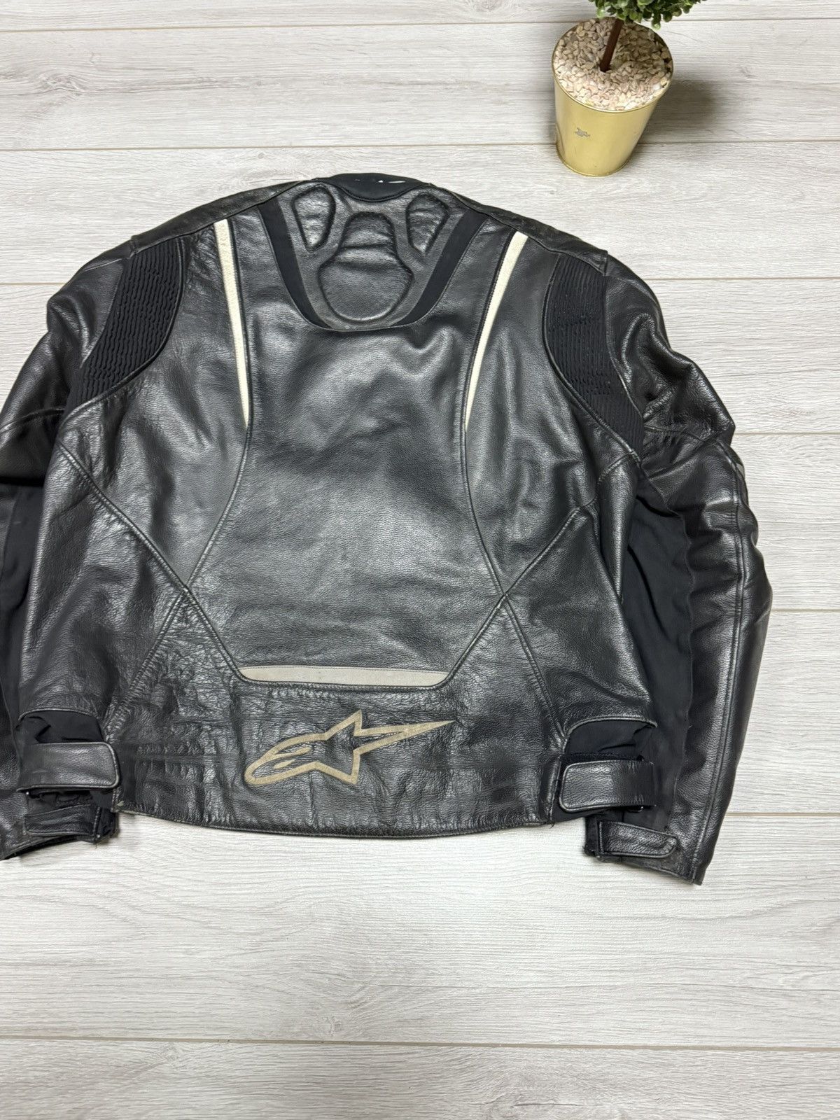 Alpinestars Alpinestars black leather racing jacket protection big logo Size US M / EU 48-50 / 2 - 12 Thumbnail