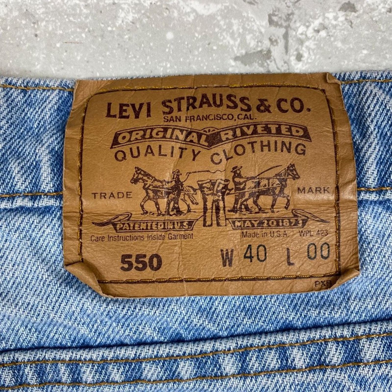 Levi's Vintage 1992 Orange Tab Levi's 550 Lightwash Denim Shorts 40 Size US 40 / EU 56 - 5 Thumbnail
