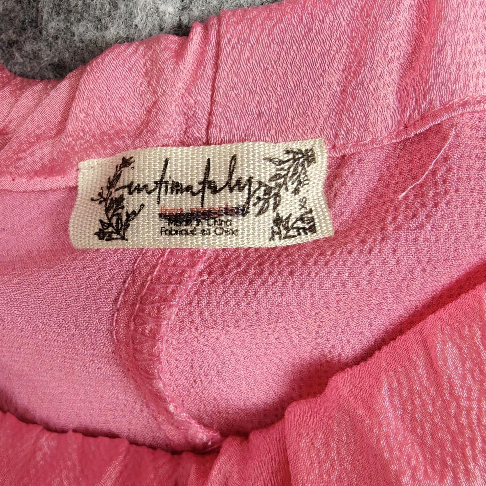 Free People Free People Pajama Set Womens XS Pink Satin Cami Ruffle Sleep Size 26" / US 2 / IT 38 - 4 Thumbnail