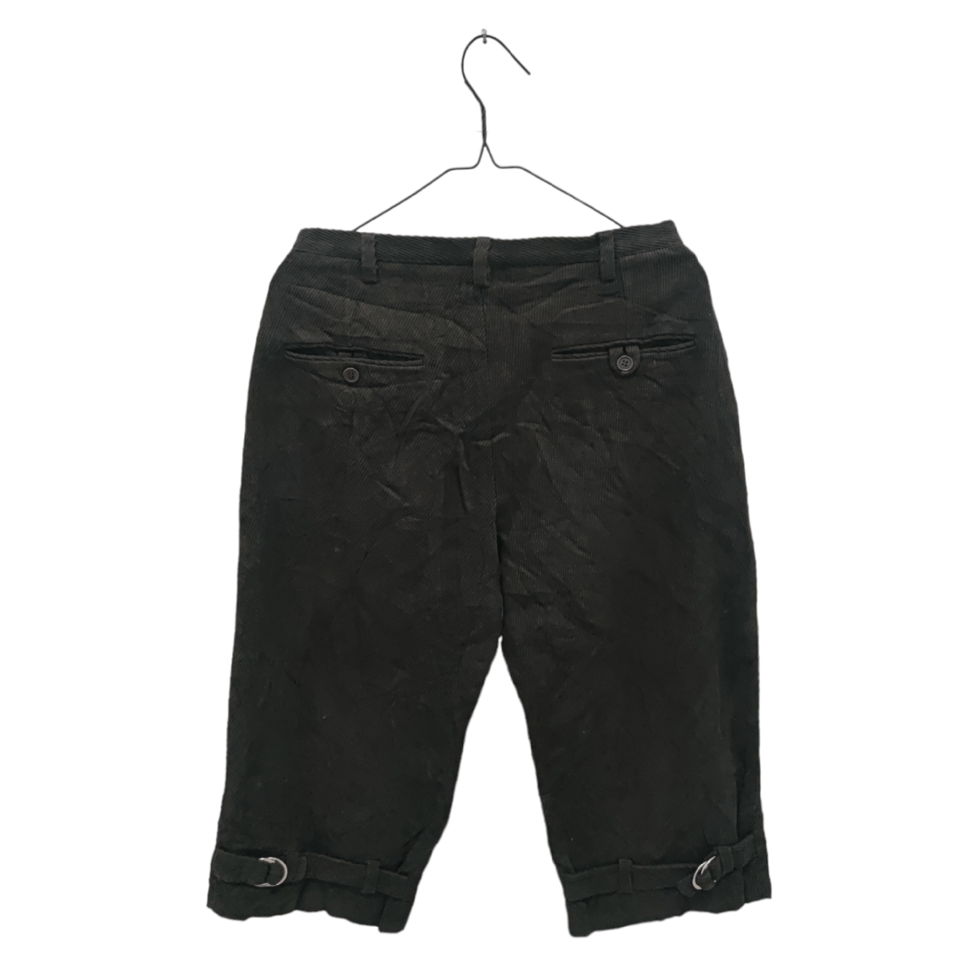 image of Avant Garde x Mads Norgaard Corduroy Bondage Cropped Pants in Black, Men's (Size 29)