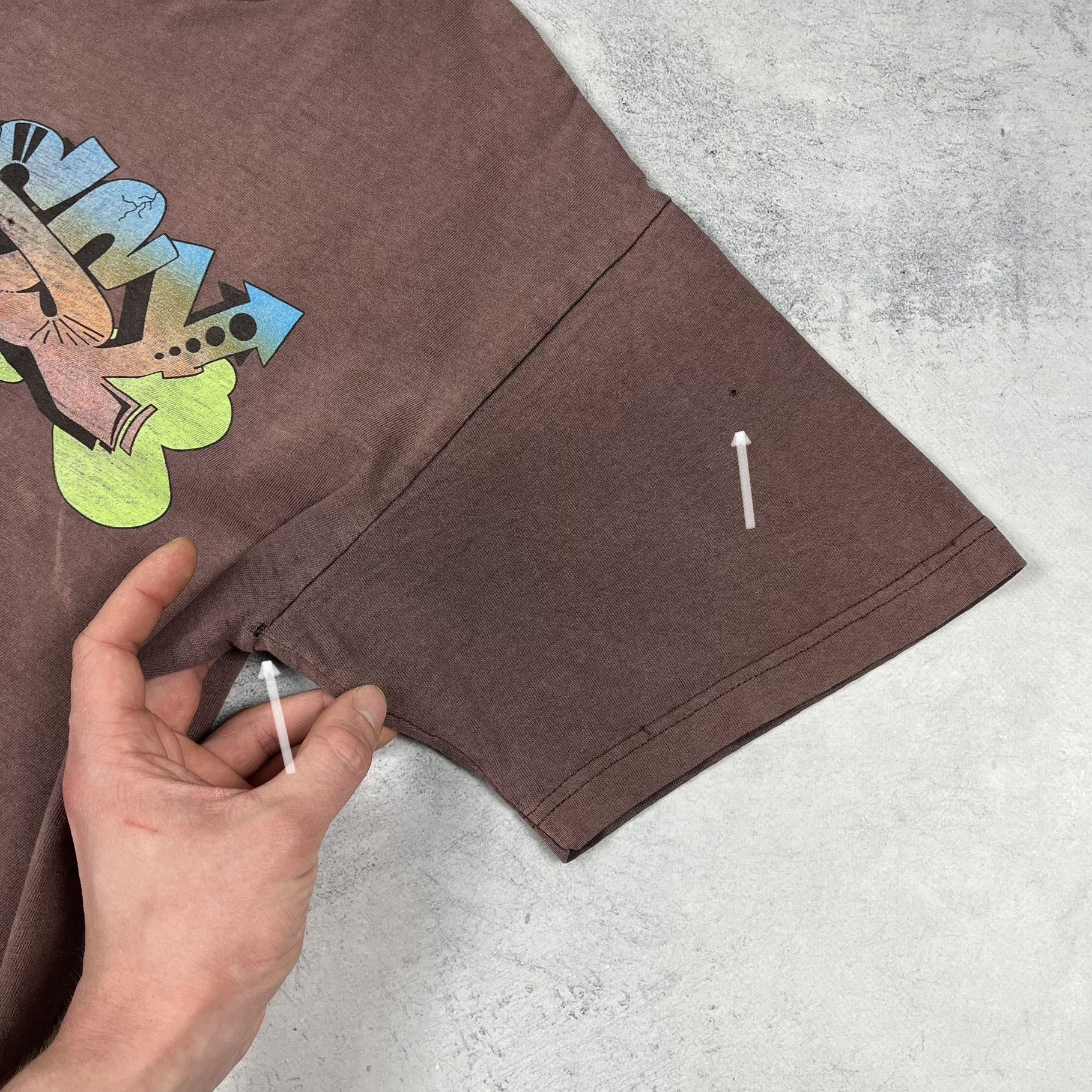 Stussy Vintage Stussy Graffiti Sunfaded Brown T Shirt 2000’s Size US L / EU 52-54 / 3 - 14 Thumbnail