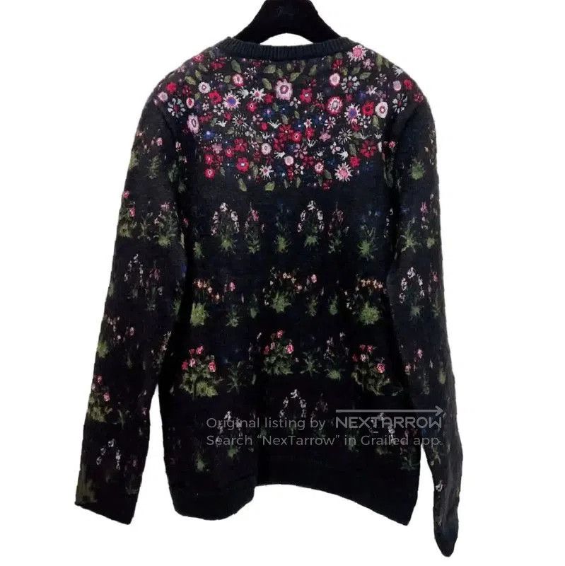 Valentino Valentino Floral Black Wool Blend Long Sleeve Sweater . Size M / US 6-8 / IT 42-44 - 2 Thumbnail