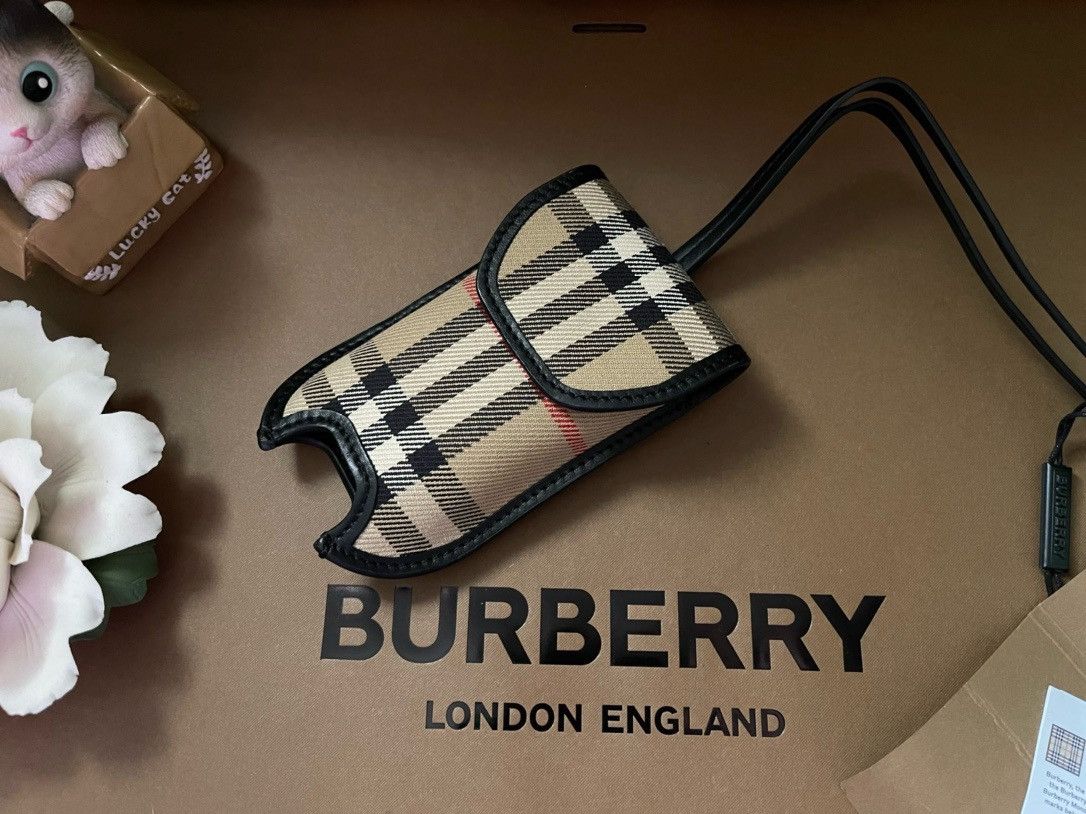 image of Burberry Leather Bag Key Bag in Brown, Men's