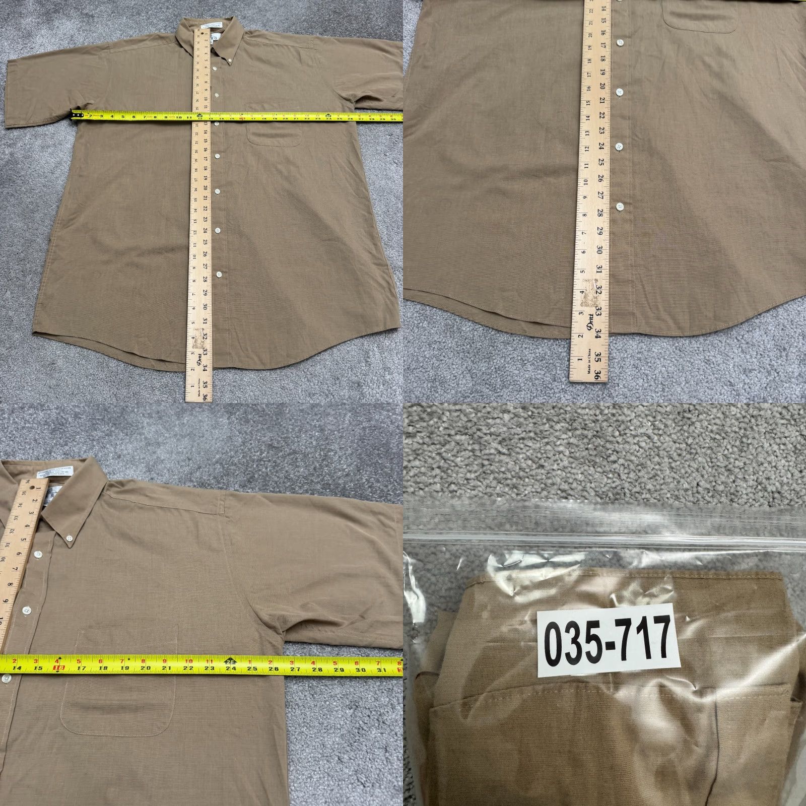 Enro VINTAGE Enro Men's Button-Down Shirt Casual Short Sleeve Brown Cotton Blend 17.5 Classic, Outdoor, Urban, Preppy Size US XL / EU 56 / 4 - 8 Thumbnail