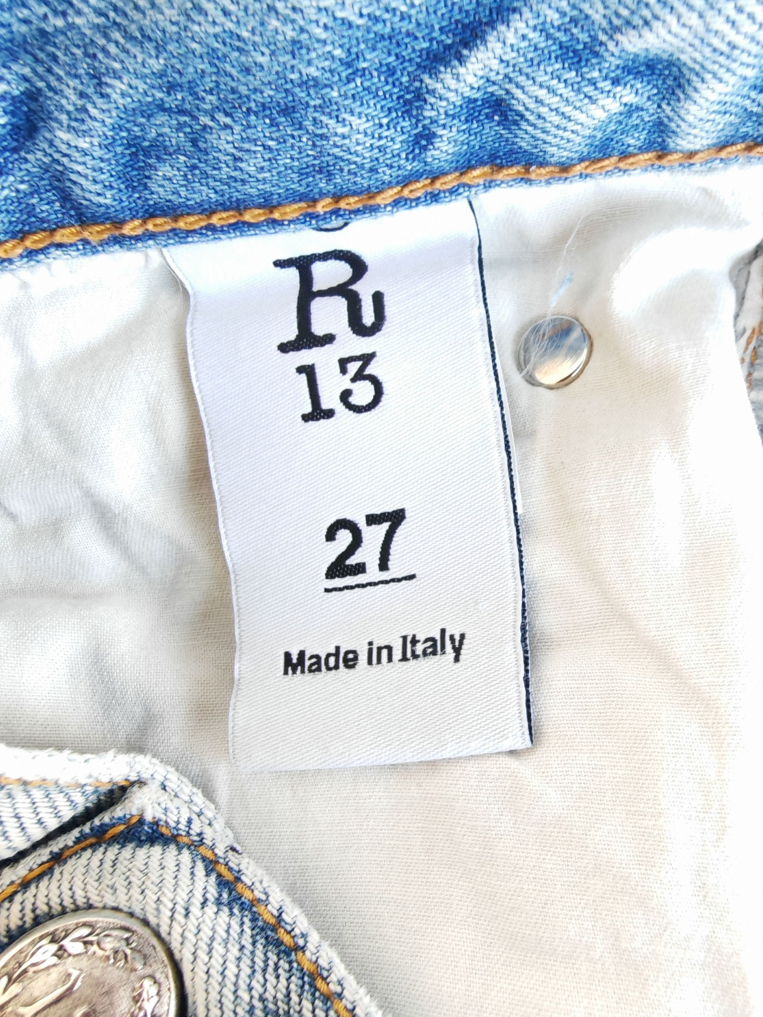 R13 RARE sample "Double Front" Layered Distressed Denim Skirt Size 27" / US 4 / IT 40 - 9 Thumbnail