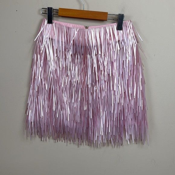 Other MARIANDREE GAITAN Paula Elegant Pink Fringe Skirt SMALL Size 26" / US 2 / IT 38 - 5 Thumbnail