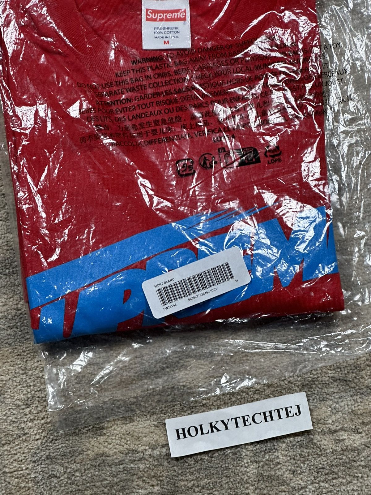 Supreme Supreme Mont Blanc Tee - Red - M - FW23 Size US M / EU 48-50 / 2 - 3 Thumbnail