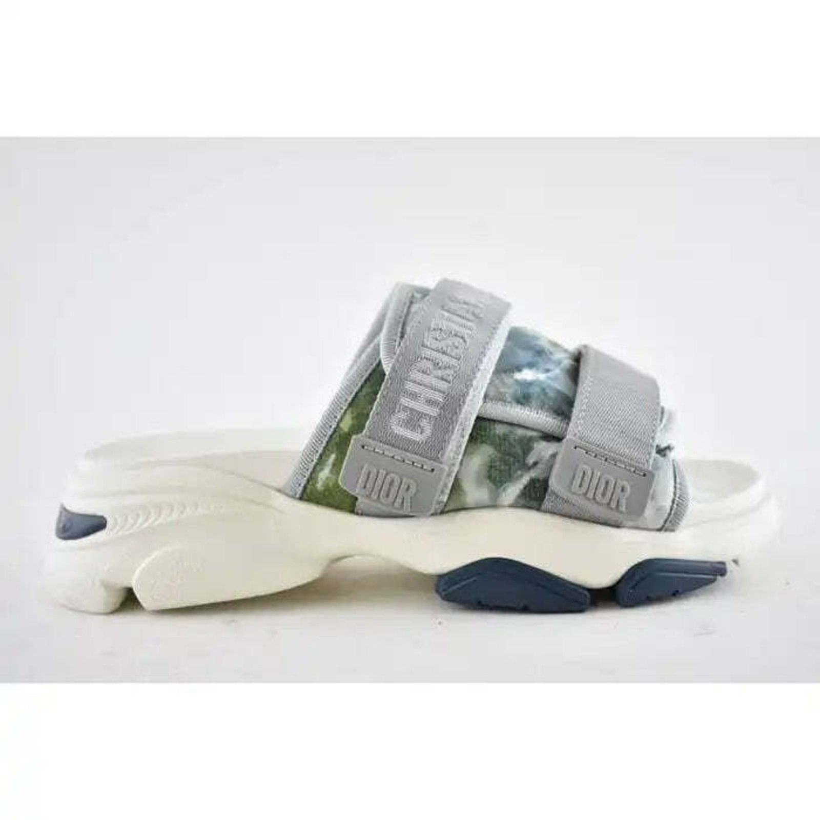 Dior Dior D-Wander Blue Shaded Camouflage Platform Logo Slide Size US 5.5 / IT 35.5 - 1 Thumbnail