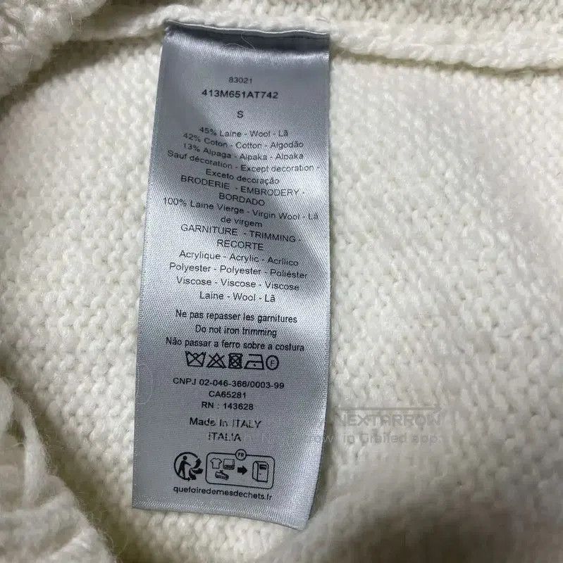 Dior Dior White Wool Sweater for Men . Size US S / EU 44-46 / 1 - 4 Thumbnail