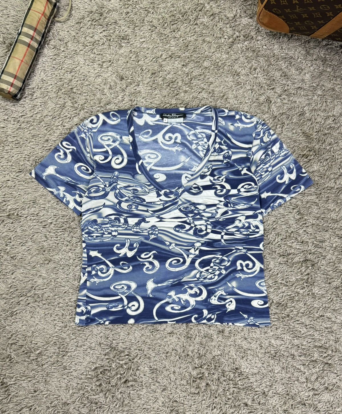 Salvatore Ferragamo × Vintage Rare blouses shirt Salvatore Ferragamo original luxury item Size L / US 10 / IT 46 - 1 Thumbnail