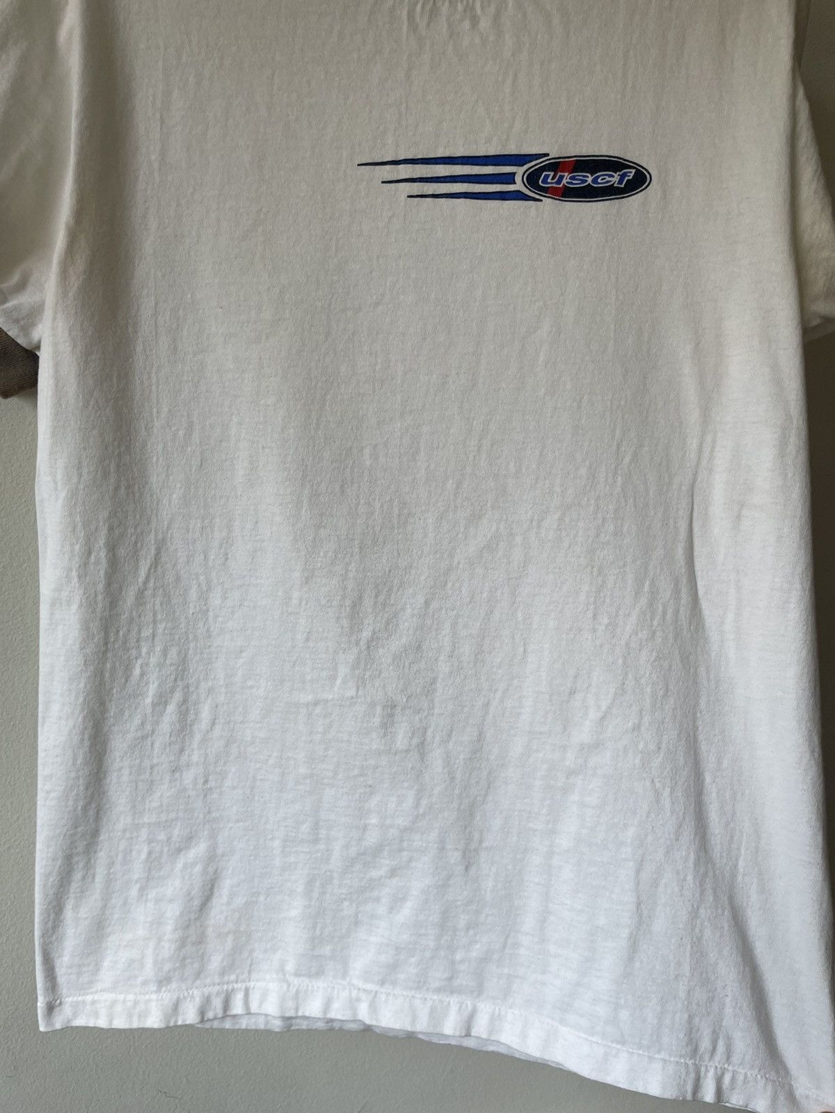 Vintage Vintage 90s USCF Cycling Ringer Bleached tee Size US M / EU 48-50 / 2 - 9 Thumbnail