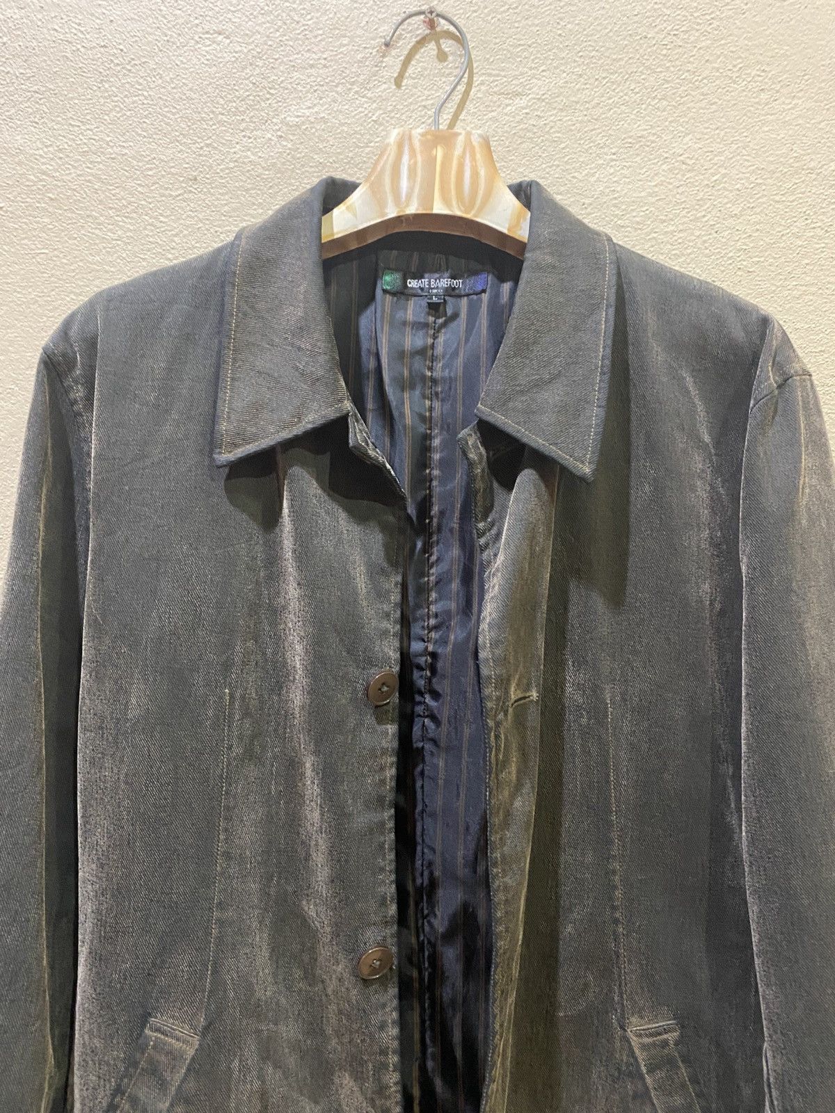 Japanese Brand Create Barefoot Denim Coat Jacket Size US L / EU 52-54 / 3 - 3 Thumbnail
