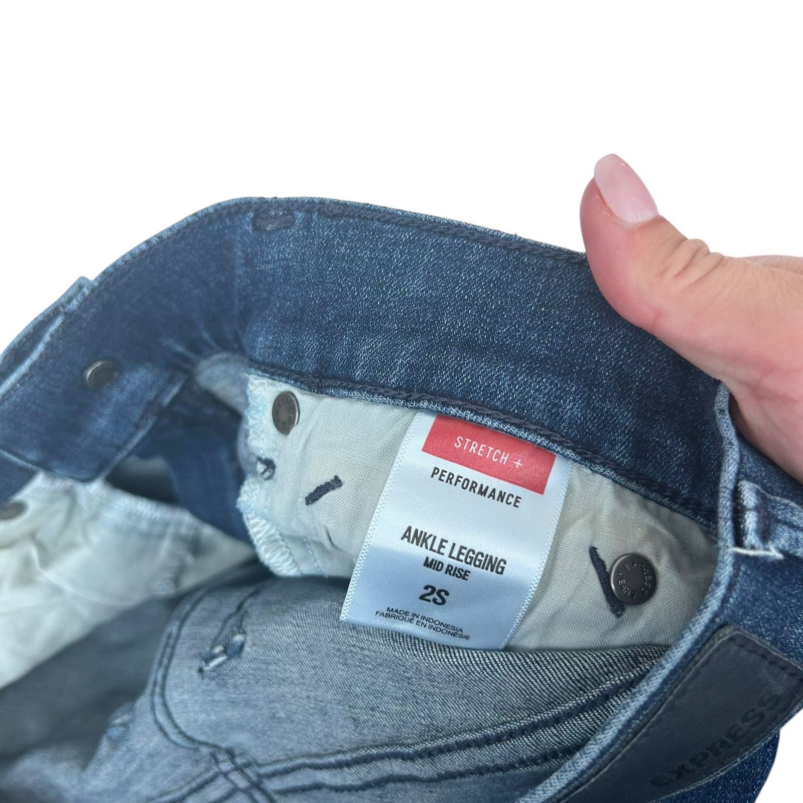 Express Express Distressed Mid Rise Ankle Legging Jeans Sz 2S Size 26" / US 2 / IT 38 - 3 Thumbnail