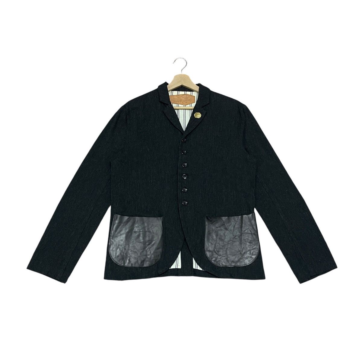 The Superior Labor Vintage The Superior Labor AW2008 Wool Leather Pocket Jacket Size US S / EU 44-46 / 1 - 1 Thumbnail