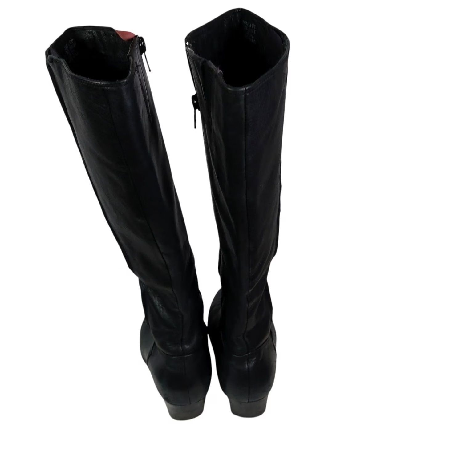Clarks Clarks Black Leather Heeled Knee High Boots 6.5 Wide Womens Boot Riding Zip 1.75" Heel 16" Height 15" Calf Casua l Fall Winter Spring Size US 7 / IT 37 - 5 Thumbnail