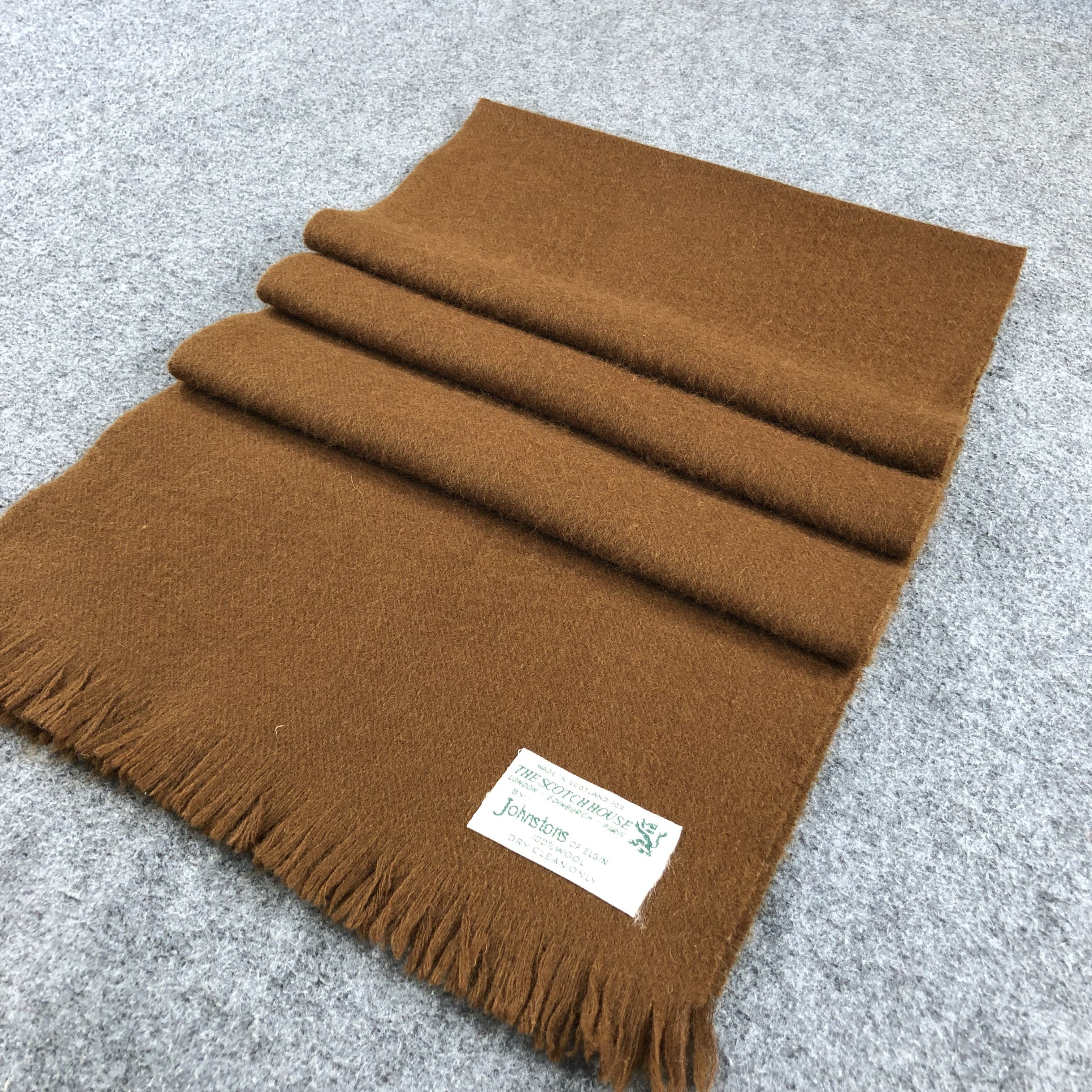 Johnstons Of Elgin Johnston of Elgin Brown Wool Scarf Muffler V825 Size ONE SIZE - 2 Thumbnail