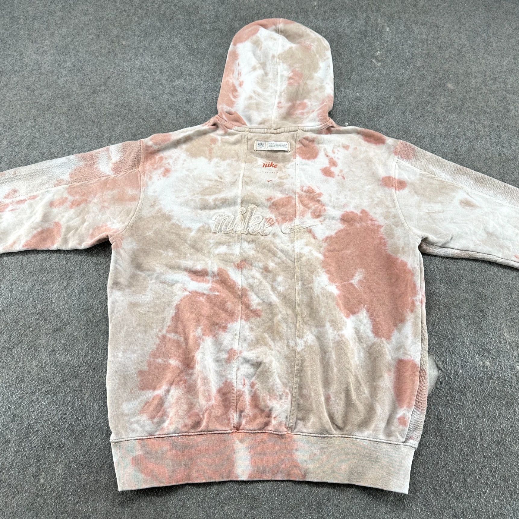 Nike Nike Hoodie Womens S Pullover Tie Activewear Multicolor Pink Beige Tye Dye Overdyed NSW Swoosh Women Size S / US 4 / IT 40 - 7 Thumbnail