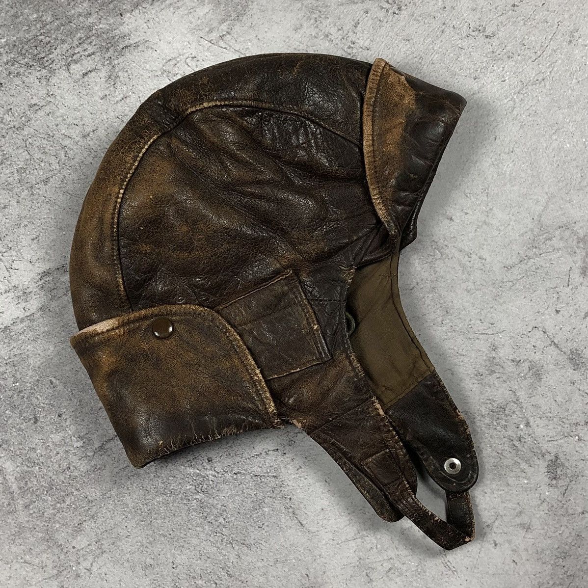 Vintage Rare Vintage 1920s–1930s Leather Aviator Flying Helmet Size ONE SIZE - 16 Thumbnail