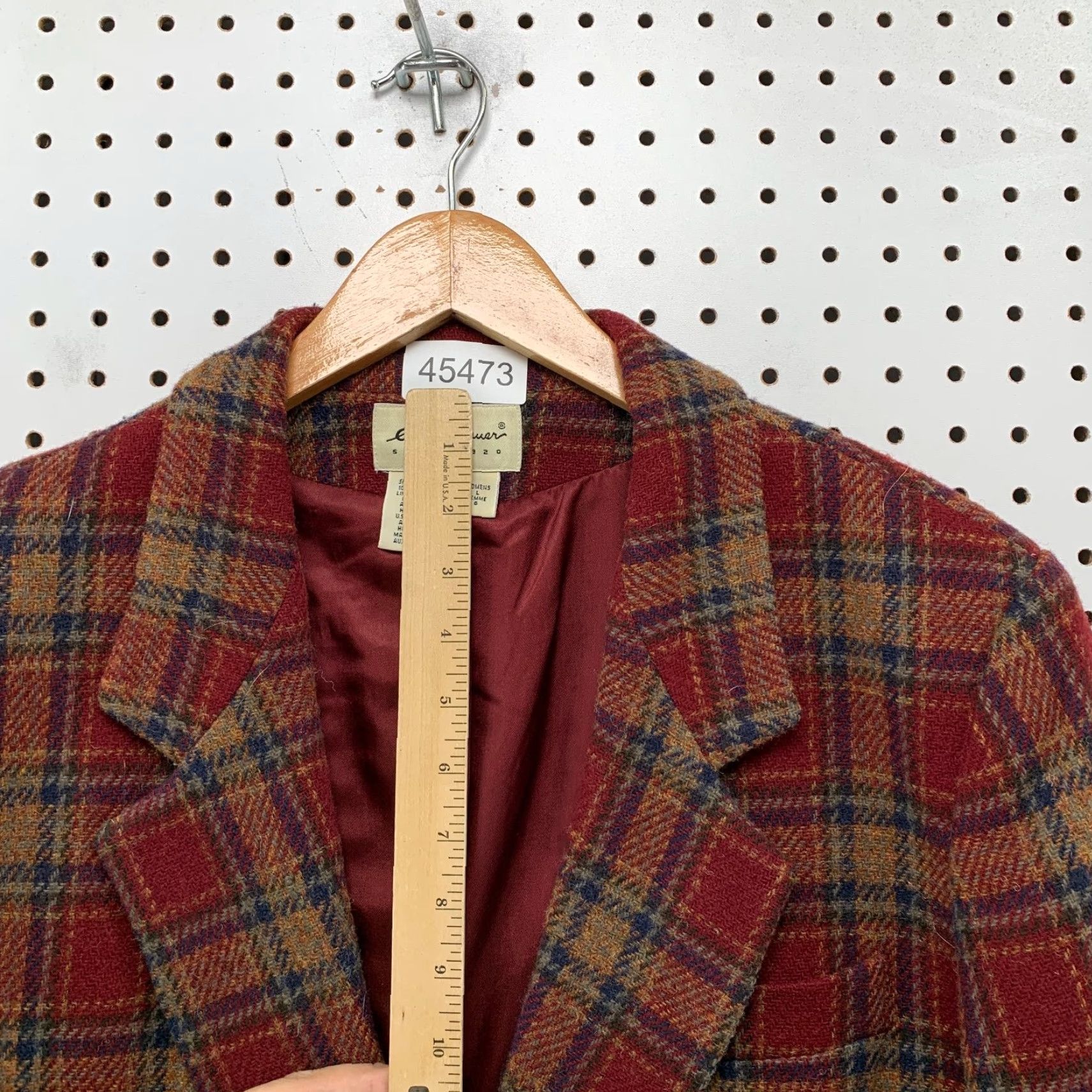 Eddie Bauer VINTAGE Eddie Bauer Wool Blazer Womens Large Red Plaid Boyfriend Academia Y2k Size L / US 10 / IT 46 - 7 Thumbnail