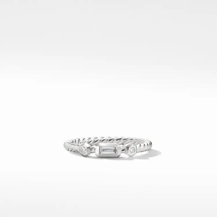 David Yurman o1s1wg111025 R14016D /Size 7 / Ring with Diamonds in Silver Size ONE SIZE - 3 Thumbnail