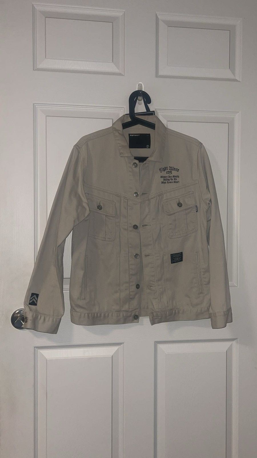 Neighborhood Rare ‘Fight Alone’ Neighborhood White Denim Jacket Size US M / EU 48-50 / 2 - 1 Thumbnail