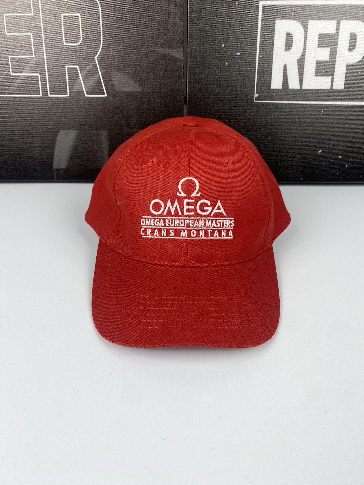 Omega 🚨 Omega Crans Montana Vintage Cap Hat Red Racing Formula1 Size ONE SIZE - 2 Thumbnail