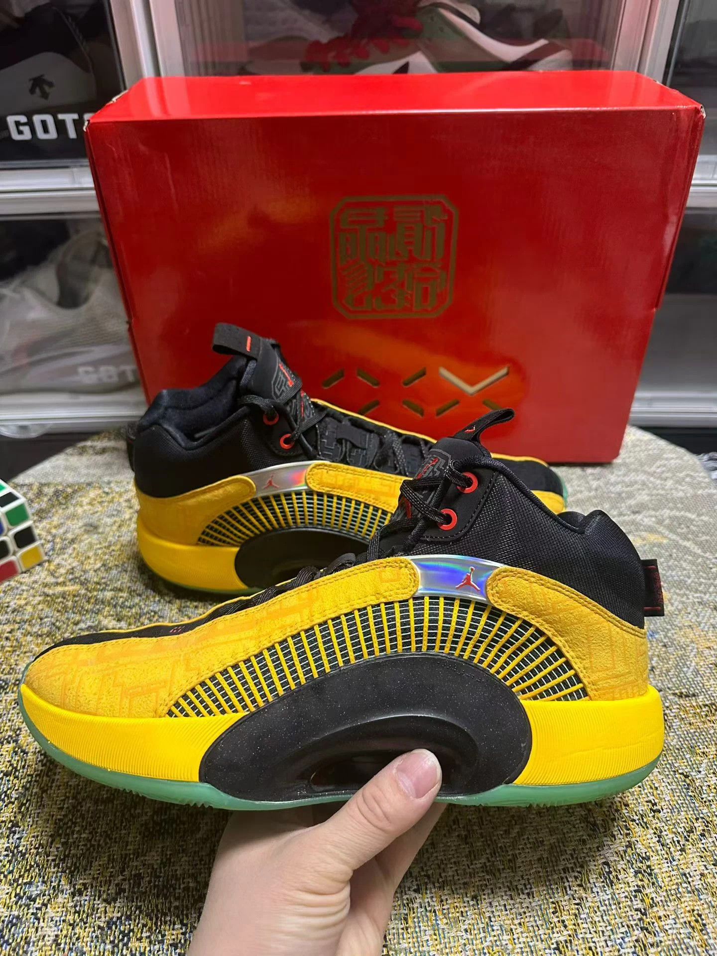 Nike Air Jordan 35 FC PF Dynasties black yellow unisex mid Size US 9 / EU 42 - 3 Thumbnail