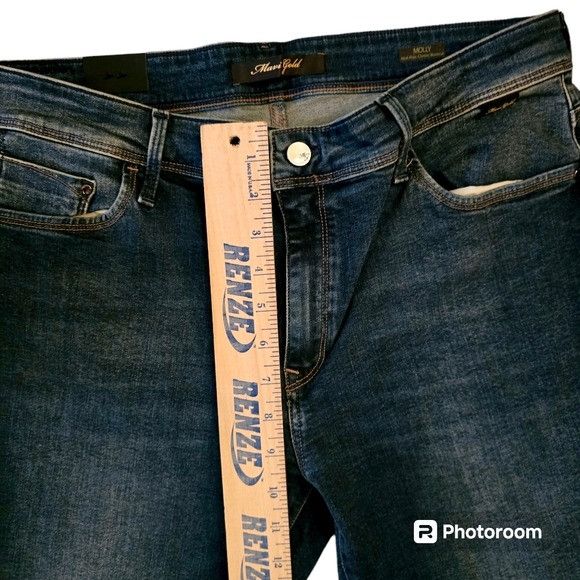 Mavi Mavi‎ Gold Molly Jeans Womens 32 x 32 Dark Rinse Flare Leg N Size 32" / US 10 / IT 46 - 6 Thumbnail